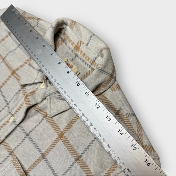Faherty Women’s Large Legend Sweater Shirt Gray Brown Plaid Soft Knit Button Up - Picture 9 of 12